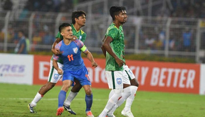সাদের গোলে এগিয়ে বাংলাদেশ