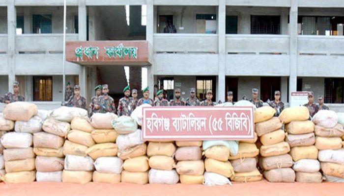 হবিগঞ্জে ৫৪০০ কেজি ভারতীয় চা পাতা জব্দ