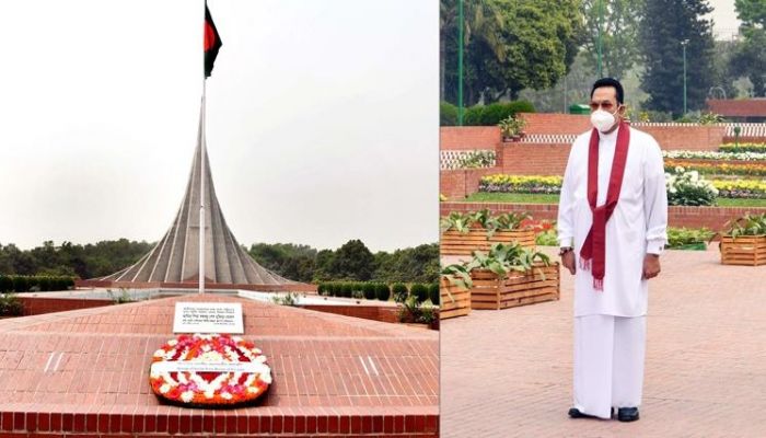 জাতীয় স্মৃতিসৌধে শ্রীলঙ্কার প্রধানমন্ত্রীর শ্রদ্ধা