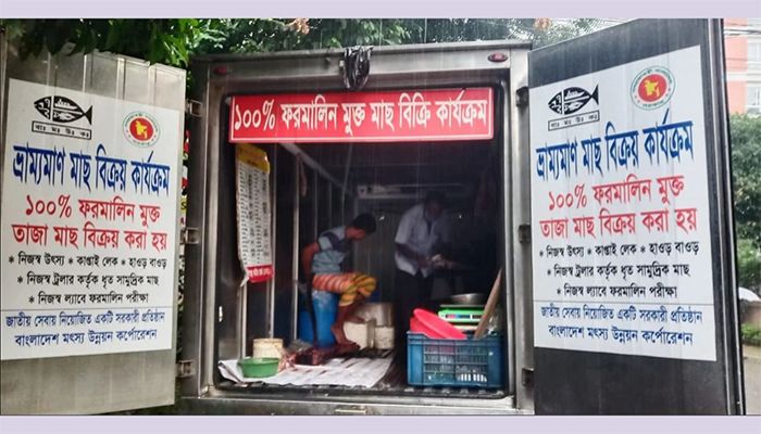 ঢাকার ১৬ এলাকায় মাছ কেনা যাবে ভ্যান থেকে