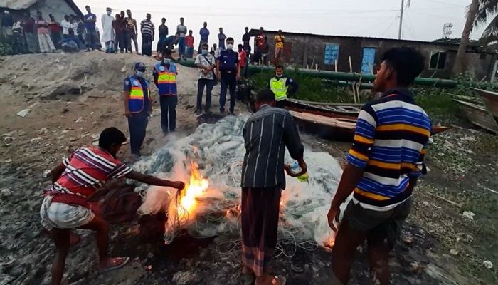 লক্ষ্মীপুরে ৬ হাজার মিটার কারেন্ট জাল জব্দ
