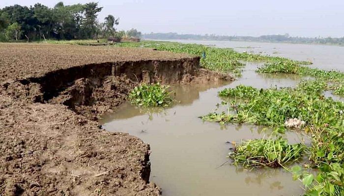 নদীভাঙনে ঝুঁকির মুখে বসতভিটা ফসলি জমি
