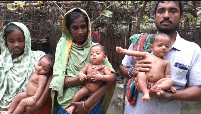 ঝিনাইদহে যমজ ৩ শিশুকে বাঁচাতে অসহায় পিতা-মাতার আকুতি