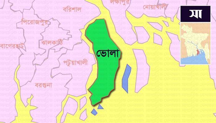 ভোলা জেলার মানচিত্র। ফাইল ছবি 