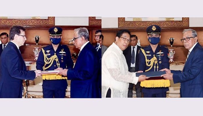 রাষ্ট্রপতির কাছে তুরস্ক, ফিলিপাইনের রাষ্ট্রদূতদের পরিচয়পত্র পেশ