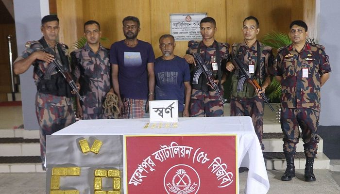 ঝিনাইদহে ১ কোটি ৮৬ লাখ টাকার স্বর্ণসহ আটক ২