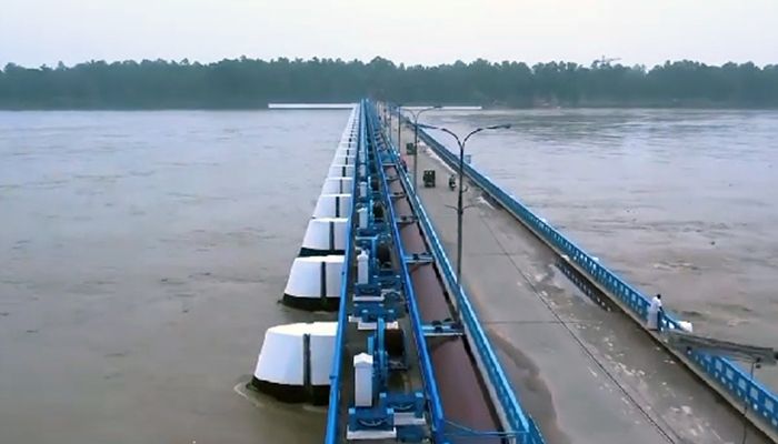আবারও বৃদ্ধি পাচ্ছে তিস্তা নদীর পানি। ছবি: লালমনিরহাট প্রতিনিধি