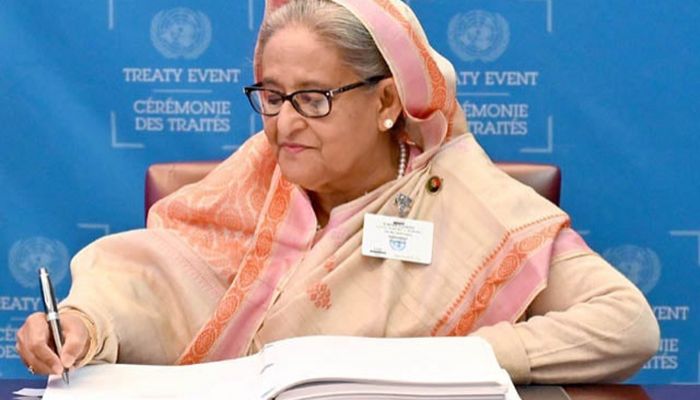 জাতিসংঘের গভীর সমুদ্র চুক্তিতে সই করলেন প্রধানমন্ত্রী