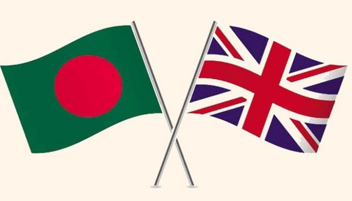 বাংলাদেশ ও যুক্তরাজ্যের পতাকা। ছবি- সংগৃহীত