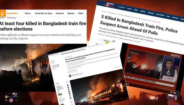 আন্তর্জাতিক গণমাধ্যমে বেনাপোল এক্সপ্রেসে আগুনের খবর