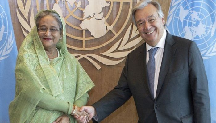 প্রধানমন্ত্রীকে অভিনন্দন জানালেন জাতিসংঘ মহাসচিব