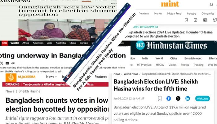 আন্তর্জাতিক গণমাধ্যমে বাংলাদেশের নির্বাচনের ফলাফল