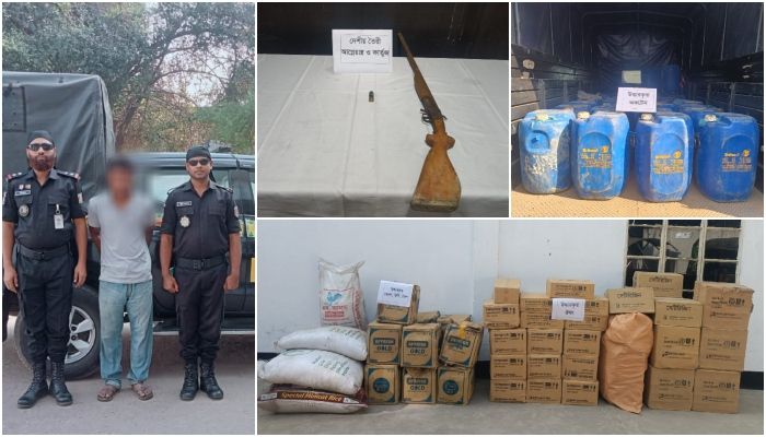 মিয়ানমারে পাচারকালে তেল, খাদ্যপণ্য ও অস্ত্র উদ্ধার