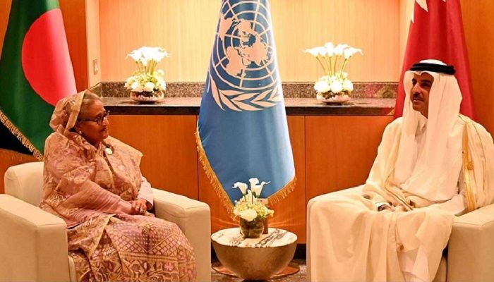 প্রধানমন্ত্রীর সঙ্গে বৈঠকে কাতারের আমির