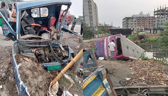 যাত্রাবাড়ীতে বাসের ধাক্কায় পিকআপ চালকসহ নিহত ২