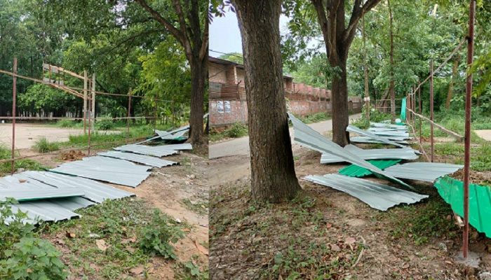 জাবিতে চারুকলা ভবনের কাজ শুরু, শিক্ষার্থীদের বাধা 