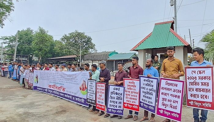 জামালপুরে পল্লীবিদ্যুতের অভিন্ন চাকরিবিধি বাস্তবায়নের দাবিতে কর্মবিরতি