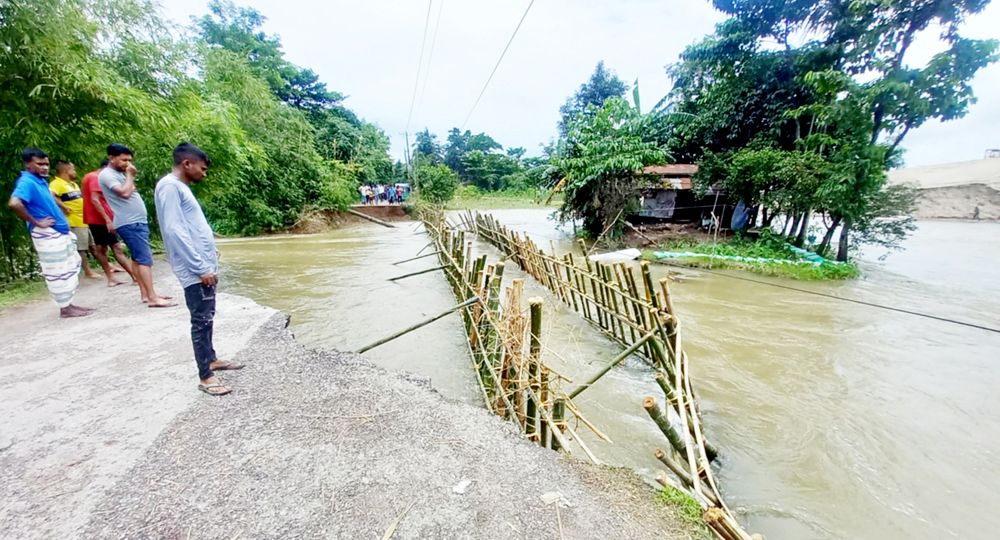 উজানের ঢল আর ভারী বৃষ্টিপাতে ফের বন্যা পরিস্থিতি সিলেট বিভাগে