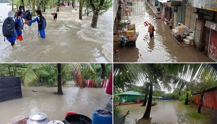 শহর গ্রাম ঘরবাড়ি সবই পানির নিচে