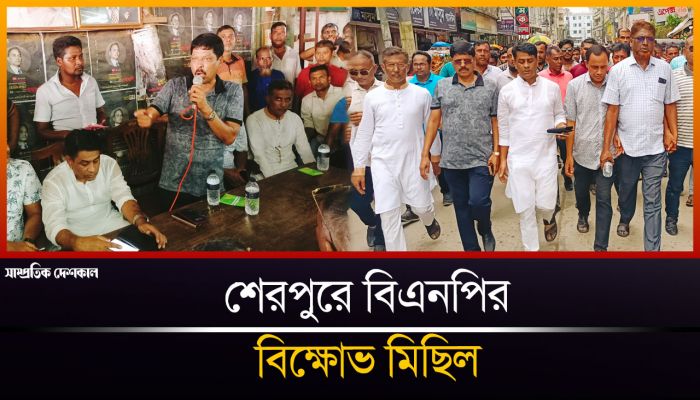 শেরপুরে বিএনপির বিক্ষোভ মিছিল