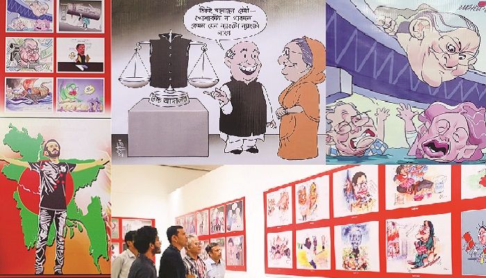 ‘স্বৈরাচারের ১৬ বছর’ শিরোনামে কার্টুন প্রদর্শনী