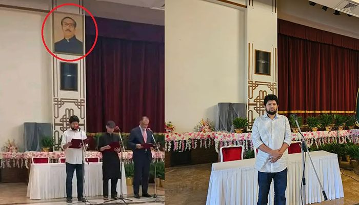 দরবার হল থেকে সরানো হলো শেখ মুজিবের ছবি