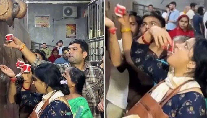 পবিত্র ভেবে মন্দিরের এসির পানি পানের হিড়িক