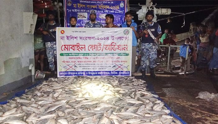 হাতিয়াতে ৩৬ জেলে আটক, এতিমখানায় গেল ১০মণ ইলিশ 
