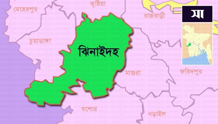 ঝিনাইদহ জেলার মানচিত্র। ফাইল ছবি