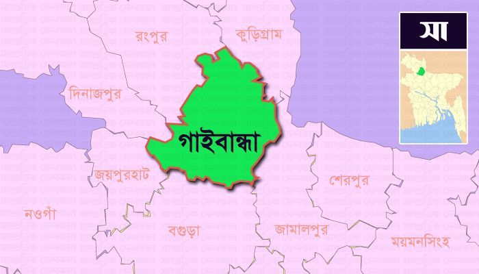﻿গাইবান্ধা জেলার মানচিত্র। ফাইল ছবি