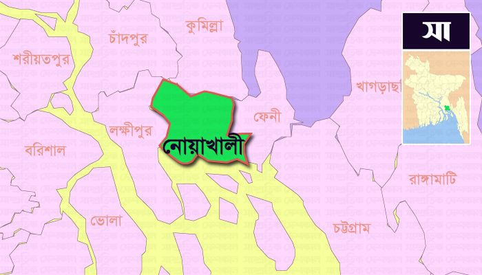 নোয়াখালী জেলা ম্যাপ। ছবি: সাম্প্রতিক দেশকাল