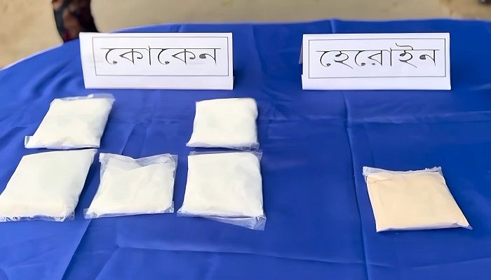 তেঁতুলিয়ায় কোটি টাকার কোকেন-হেরোইন জব্দ