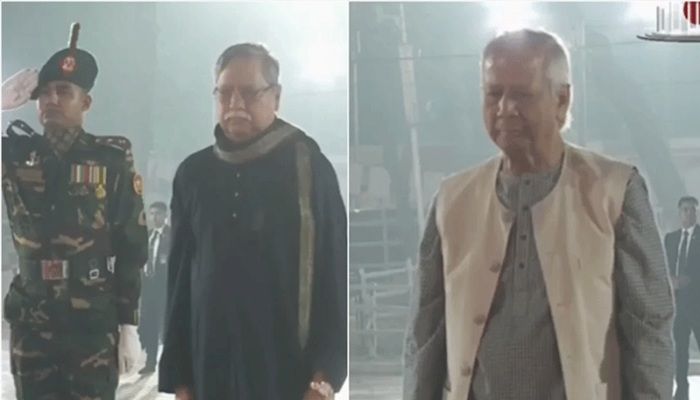 একুশের প্রথম প্রহরে রাষ্ট্রপতি ও প্রধান উপদেষ্টার শ্রদ্ধা