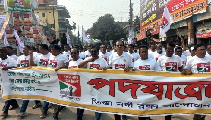 পদযাত্রা। ছবি- লালমনিরহাট প্রতিনিধি