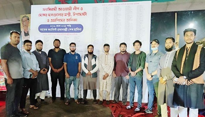 ফ্যাসিবাদী মন্ত্রী উপদেষ্টা এমপিদের তালিকা প্রকাশ। ছবি- সংগৃহীত