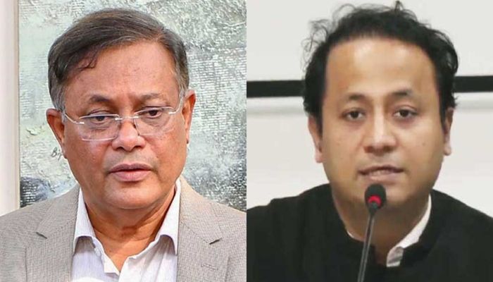 সাবেক মন্ত্রী হাছান মাহমুদ (বামে) ও মহিবুল হাসান চৌধুরী নওফেল। ফাইল ছবি