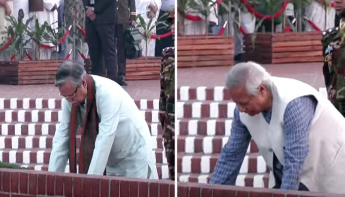 জাতীয় স্মৃতিসৌধে রাষ্ট্রপতি ও প্রধান উপদেষ্টার শ্রদ্ধা