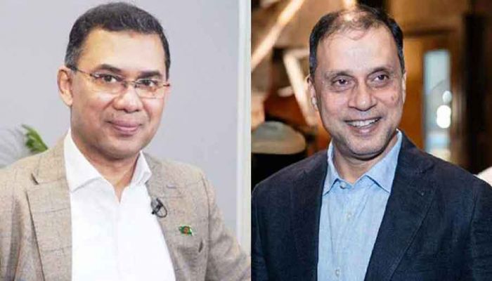 তারেক রহমান ও ব্যবসায়ী গিয়াসউদ্দিন আল মামুন। ছবি: সংগৃহীত। 