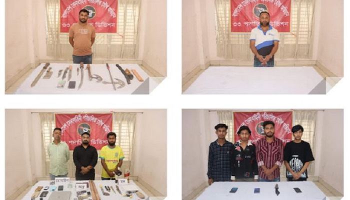 কুমিল্লায় অস্ত্র-মাদক জব্দ, গ্রেপ্তার ৯