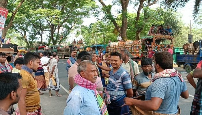 গাড়ি থামিয়ে গরু নিয়ে দুই পক্ষে টানাটানি, সংঘর্ষের শঙ্কা